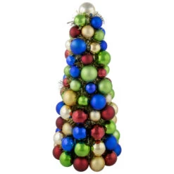 Northlight Shatterproof Ball Christmas Tree With Tinsel - 15.75" - Multicolor
