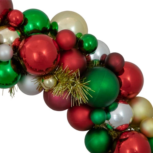 Northlight Traditional Colors 2-Finish Shatterproof Ball Christmas Wreath, 36-Inch 4 Northlight Traditional Colors 2-Finish Shatterproof Ball Christmas Wreath, 36-Inch - Image 4