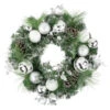 Northlight Green Pine Needle Wreath With Pinecones And Christmas Ornaments, 24-Inch, Unlit