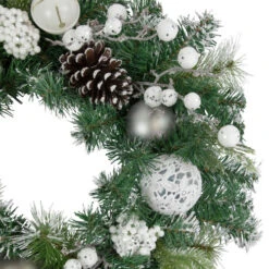 Northlight Green Pine Frosted Artificial Christmas Wreath With Laced Ornaments, 24-Inch, Unlit 5 Northlight Green Pine Frosted Artificial Christmas Wreath With Laced Ornaments, 24-Inch, Unlit -Northlight Sale Store northlight sm94113 2 06031.1666251137