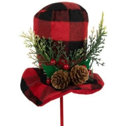 Northlight Set Of 4 Red And Black Plaid Plush Winter Hat Christmas Picks 15" -Northlight Sale Store northlight sm94873 05 67580.1696003617