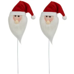 Northlight Set Of 2 Plush Santa Claus Christmas Picks 18"