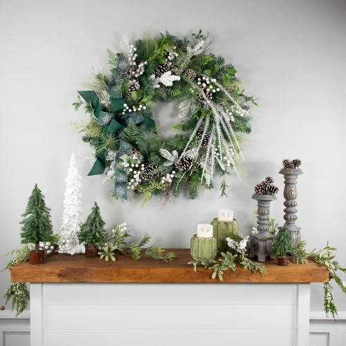Northlight Real Touch™? Frosted Pinecones And Berries Christmas Wreath - 36" - Unlit 3 Northlight Real Touch™? Frosted Pinecones And Berries Christmas Wreath - 36" - Unlit - Image 3