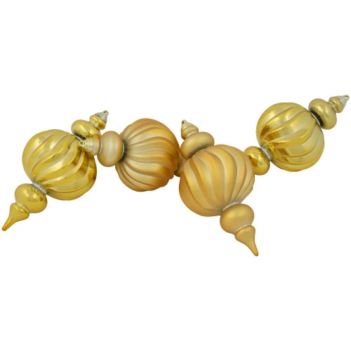 Northlight Commercial Size Shatterproof 2-Finish Finial Christmas Ornaments - Gold -10" - 4ct 4 Northlight Commercial Size Shatterproof 2-Finish Finial Christmas Ornaments - Gold -10" - 4ct - Image 4