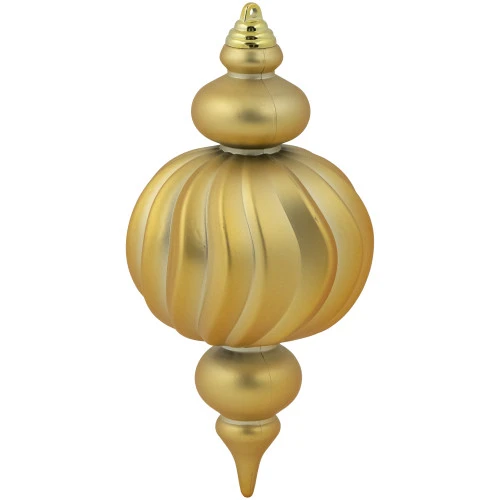 Northlight Commercial Size Shatterproof 2-Finish Finial Christmas Ornaments - Gold -10" - 4ct 5 Northlight Commercial Size Shatterproof 2-Finish Finial Christmas Ornaments - Gold -10" - 4ct - Image 5