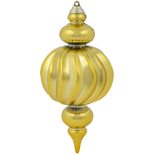 Northlight Commercial Size Shatterproof 2-Finish Finial Christmas Ornaments - Gold -10" - 4ct 6 Northlight Commercial Size Shatterproof 2-Finish Finial Christmas Ornaments - Gold -10" - 4ct - Image 6