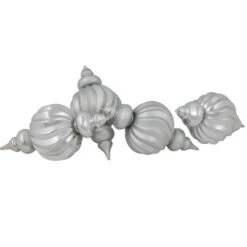 Northlight Commercial Size Shatterproof 2-Finish Finial Christmas Ornaments - Silver -10" - 4ct -Northlight Sale Store northlight sm99535 01 30710.1713212092