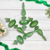 Northlight Commercial Size 2-Finish Christmas Finial Shatterproof Ornaments - Green -12" - 4ct