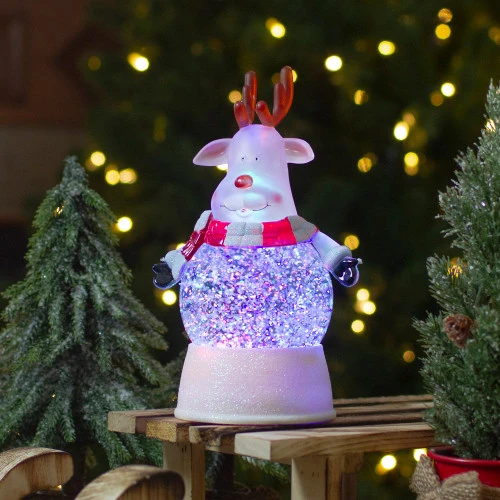 Northlight LED Lighted Color Changing Reindeer Christmas Snow Globe - 8" 2 Northlight LED Lighted Color Changing Reindeer Christmas Snow Globe - 8" - Image 2