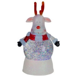 Northlight LED Lighted Color Changing Reindeer Christmas Snow Globe - 8"