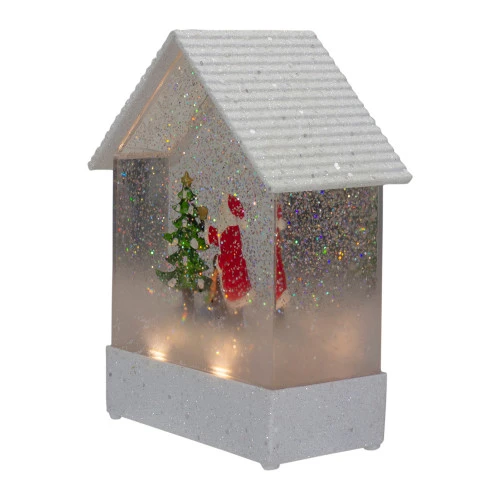Northlight 8.25" White And Red House Shaped Christmas Snow Globe 4 Northlight 8.25" White And Red House Shaped Christmas Snow Globe - Image 4