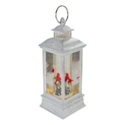 Brushed Christmas Cardinals Snow Globe Lantern - 11" - White And Silver -Northlight Sale Store northlight sr91096 1 20680.1618414096