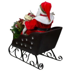 32" Red Traditional Jolly Santa Claus In Jewel Sleigh Christmas Figurine -Northlight Sale Store northlight tj38544 2 56688.1597451820