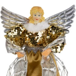 Northlight 12" Metallic Bronze And Silver Sequined Angel Christmas Tree Topper, Unlit -Northlight Sale Store northlight tj99307 05 95518.1693409627