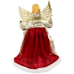 Northlight Metallic And Sequin Angel Christmas Tree Topper - 12" - Red And Gold - Unlit -Northlight Sale Store northlight tj99308 04 85851.1693584224