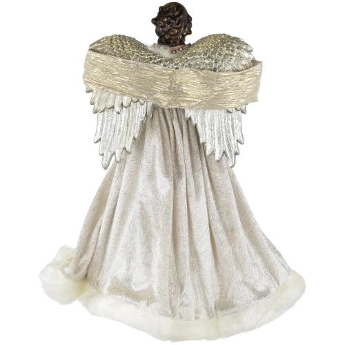 18" White And Silver Angel Christmas Tree Topper, Unlit 5 18" White And Silver Angel Christmas Tree Topper, Unlit - Image 5