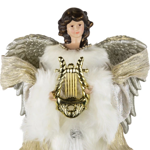 18" White And Silver Angel Christmas Tree Topper, Unlit 6 18" White And Silver Angel Christmas Tree Topper, Unlit - Image 6