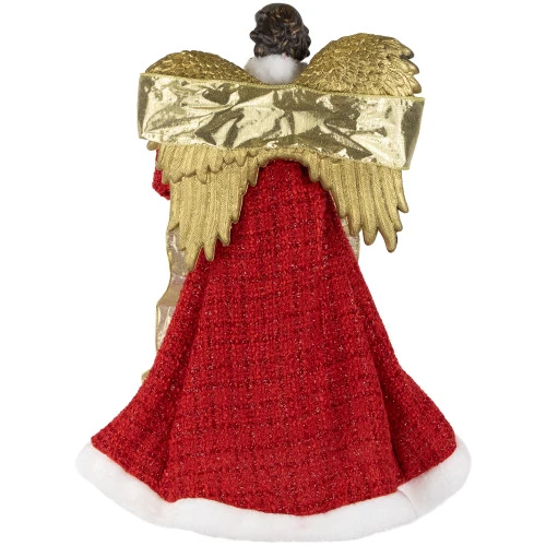 Northlight 18" Red And Green Angel With Wreath Christmas Tree Topper, Unlit 5 Northlight 18" Red And Green Angel With Wreath Christmas Tree Topper, Unlit - Image 5