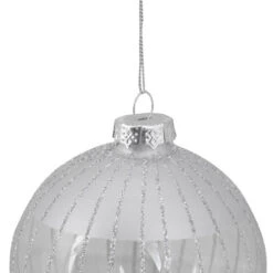 Northlight 4" Clear And Silver Glitter Striped Glass Christmas Ball Ornament -Northlight Sale Store northlight tr26272 1updated 81014.1670057378