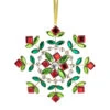 Northlight 6.5" Green And Red Gem Stone Flowers Snowflake Christmas Ornament