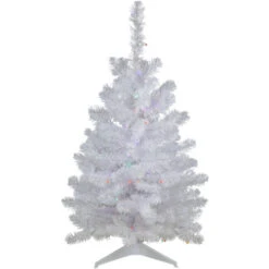 Northlight 3' Pre-Lit LED Snow White Artificial Christmas Tree, Multi Lights