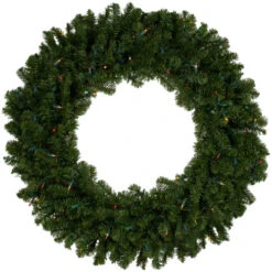 Northlight Pre-Lit Canadian Pine Artificial Christmas Wreath - 36" - Multi Lights