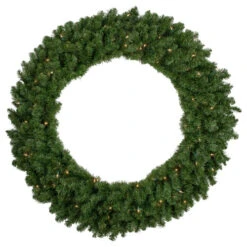 Northlight Pre-Lit Canadian Pine Artificial Christmas Wreath - 48" - Clear Lights