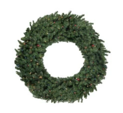 Northlight Pre-Lit Commercial Canadian Pine Artificial Christmas Wreath - 5' - Multi Lights