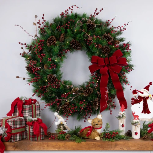 Northlight Pre-lit Royal Oregon Pine Artificial Christmas Wreath - 36" - Clear Lights 3 Northlight Pre-lit Royal Oregon Pine Artificial Christmas Wreath - 36" - Clear Lights - Image 3