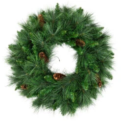 Northlight White Valley Pine With Pine Cones Artificial Christmas Wreath - 24" - Unlit