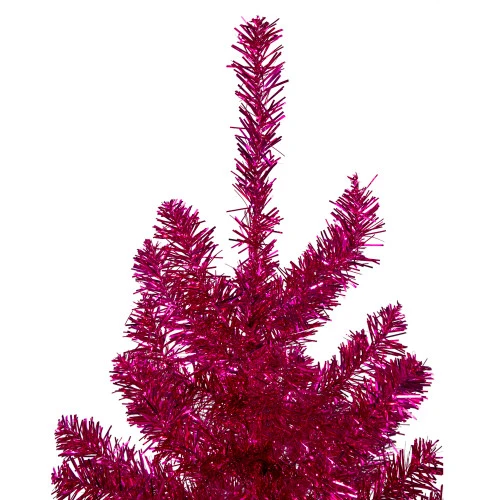 3' Metallic Pink Tinsel Artificial Christmas Tree - Unlit 4 3' Metallic Pink Tinsel Artificial Christmas Tree - Unlit - Image 4