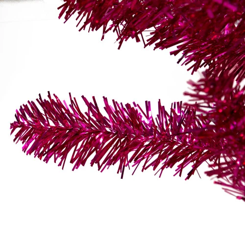 3' Metallic Pink Tinsel Artificial Christmas Tree - Unlit 2 3' Metallic Pink Tinsel Artificial Christmas Tree - Unlit - Image 2