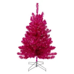 3' Metallic Pink Tinsel Artificial Christmas Tree - Unlit