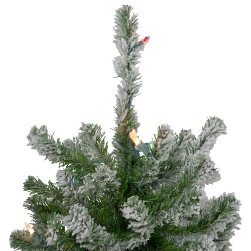 Northlight Set Of 3 Pre-Lit Flocked Alpine Artificial Christmas Trees 5' - Multi Lights 3 Northlight Set Of 3 Pre-Lit Flocked Alpine Artificial Christmas Trees 5' - Multi Lights - Image 3