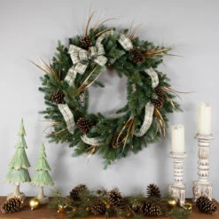 Northlight Real Touch™? Pre-Lit Blue Spruce Artificial Christmas Wreath - 48" - Clear Lights -Northlight Sale Store northlight v94163 styled 2 83062.1691161227