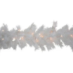 9' X 14" Pre-Lit White Alaskan Pine Artificial Christmas Garland, Warm White LED Lights -Northlight Sale Store northlight v94180 04 74321.1684933376