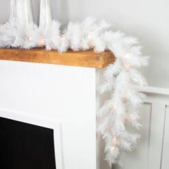 9' X 14" Pre-Lit White Alaskan Pine Artificial Christmas Garland, Warm White LED Lights -Northlight Sale Store northlight v94180 styled 2 39989.1684933374