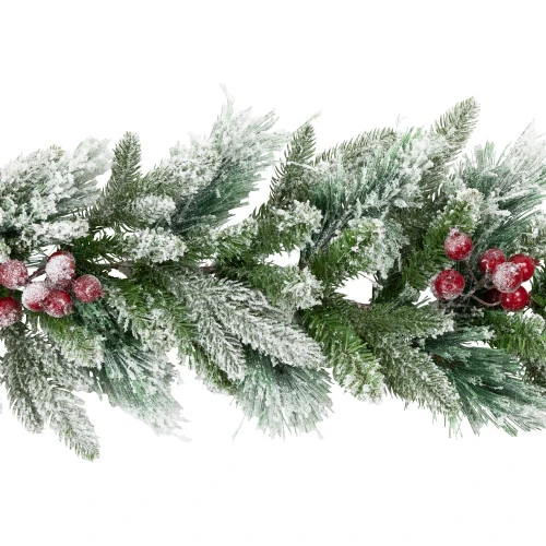 Northlight Real Touch™? Flocked Calloway Fir With Berries Artificial Christmas Garland - 7' X 12" - Unlit 6 Northlight Real Touch™? Flocked Calloway Fir With Berries Artificial Christmas Garland - 7' X 12" - Unlit - Image 6