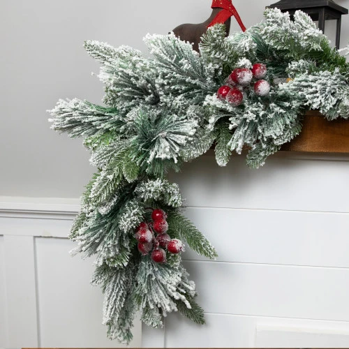Northlight Real Touch™? Flocked Calloway Fir With Berries Artificial Christmas Garland - 7' X 12" - Unlit 4 Northlight Real Touch™? Flocked Calloway Fir With Berries Artificial Christmas Garland - 7' X 12" - Unlit - Image 4