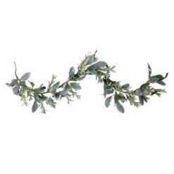 Northlight 5' X 6" Iced Leaves And Winter Berries Artificial Christmas Garland, Unlit