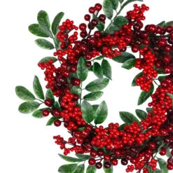 Northlight Red Berries And Two-Tone Green Leaves Artificial Christmas Wreath - 18-Inch, Unlit -Northlight Sale Store northlight vm37805 1 34015.1601602361