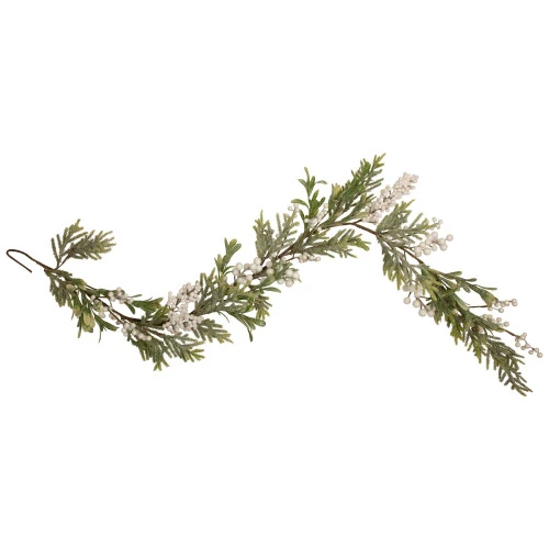Northlight 5' X 10" White Berry And Frosted Pine Christmas Garland, Unlit 1 Northlight 5' X 10" White Berry And Frosted Pine Christmas Garland, Unlit