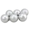 6ct Silver Shiny And Matte Christmas Ball Ornaments 3.25" (80mm)