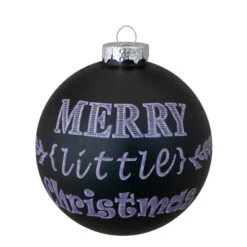 4ct Matte Black Merry Little Christmas Glass Ball Ornaments 2.5-Inch (65mm) 5 4ct Matte Black Merry Little Christmas Glass Ball Ornaments 2.5-Inch (65mm) -Northlight Sale Store northlight wy88864 2 updated 20299.1621620561
