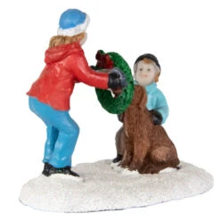 Northlight Children With Dog And Wreath Christmas Village Display Piece - 6" -Northlight Sale Store northlight xh93264 2 19993.1687529319