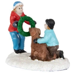 Northlight Children With Dog And Wreath Christmas Village Display Piece - 6" -Northlight Sale Store northlight xh93264 3 50076.1687529319