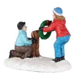 Northlight Children With Dog And Wreath Christmas Village Display Piece - 6" -Northlight Sale Store northlight xh93264 4 47667.1672391420