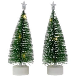 Northlight LED Lighted Mini Bottle Brush Pine Christmas Village Trees - Warm White - Set Of 2 -Northlight Sale Store northlight xh99387 2 72855.1698958252