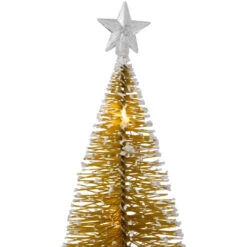Northlight LED Lighted Mini Bottle Brush Pine Christmas Village Trees - Gold Finish - Set Of 2 -Northlight Sale Store northlight xh99388 3 65891.1698958254