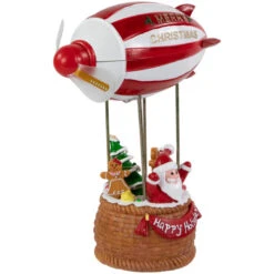 Musical And Animated Blimp And Santa Christmas Decoration - 8.5" - Red And White -Northlight Sale Store northlight xh99390 5 28638.1701793919